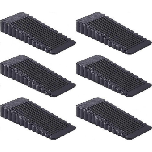 6 Pcs Door Stops, Non-Slip Rubber Door Stopper (Black)