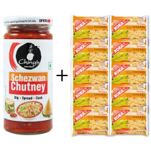 Koka Oriental Chicken Noodles (10 Packets) + Ching's Schezwan Chutney 250g – Spicy Combo Pack