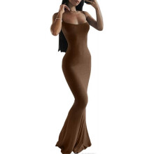 (S, Style1) Women's Sexy Bodycon Slip Maxi Dress Casual Spaghetti Straps Backless Slim Long Dresses S-2XL