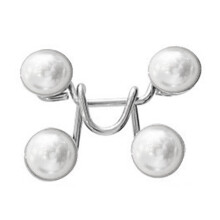 Hosenbundclips – Alloy, verstellbar, ohne Bohren & wiederverwendbar, weiß Perlen-Stil
