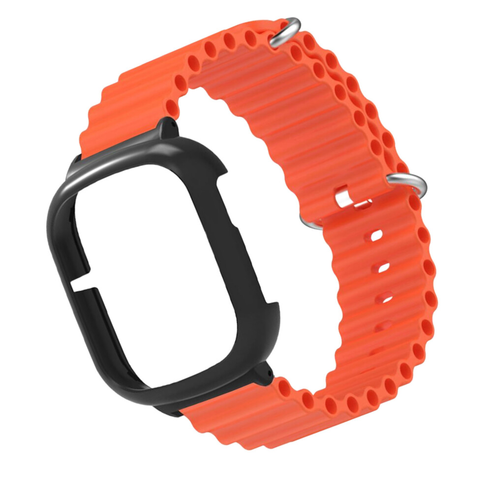 Smart Watch Cases Pc Protective Shell Watch Screen Protector Bezel Ring Frame With Silicone Watch Strap For Honor 4 Orange 6951314322484