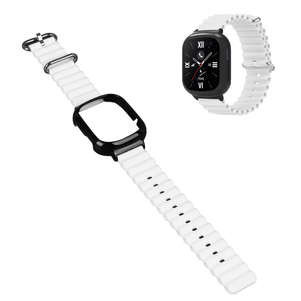 Smart Watch Cases Pc Protective Shell Watch Screen Protector Bezel Ring Frame With Silicone Watch Strap For Honor 4 White 8371314322501