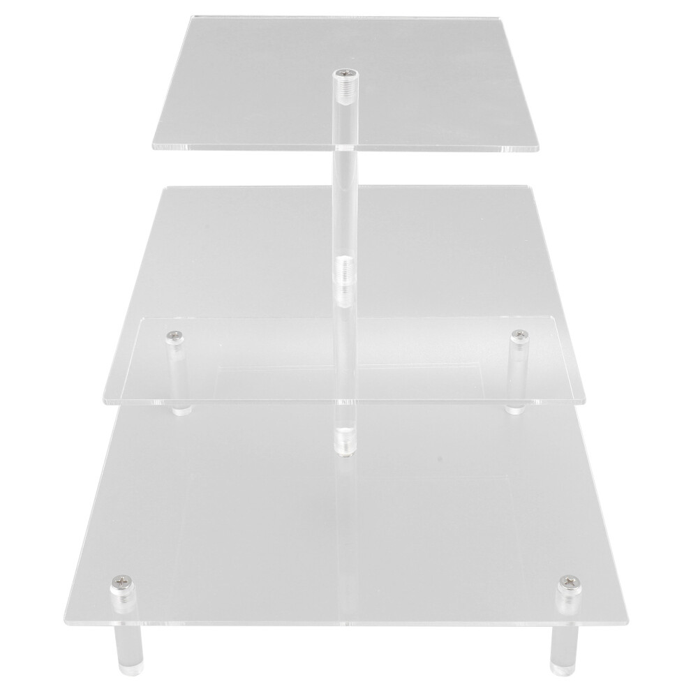 3 Tier Cupcake Stand Acrylic Square Holder Dessert Display Tower Stand for Shop Birthday Wedding Party
