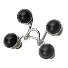 Pant Waist Tightener Buttons Punch Free Alloy Reusable Adjustable Removable Button Pins Pants Clips for Waist Black Pearl