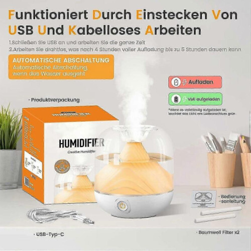 700ml Mini Humidifier Automatic Night Light Function Double Safety Protection 1