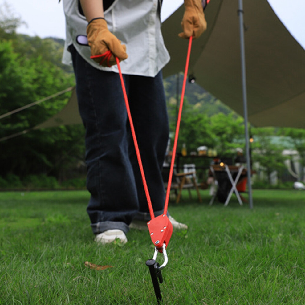 Camping Tent Rope Thicked Reflective Tent Rope Pulley Cordwith Metal Tensioner For Camping Hiking Canopy Shelter Outdoor Activity 9311314326337