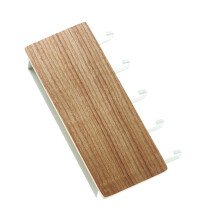 Holz-Schlüsselhalter mit 5 Haken 18x10x3 cm Holzfarbe