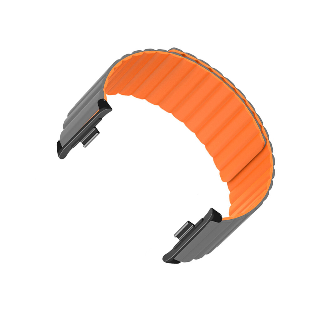 2Pcs Magnet Replacement Watch Straps Silicone Magnetic Closure Watch Strap For Mi Band 8 Pro Grey Orange Orange,Grey 6931314327641