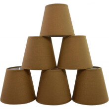 Set of 6 Clip LampShades for Candle Crystal Chandelier(Cigar Brown)