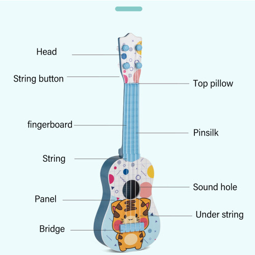 Simulation-Ukulele, 4-saitig, 12,5  4,5  41 cm Blau 2