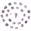 25 Stück Amethyst-Runensteine mit Pendel, Chakra 14
