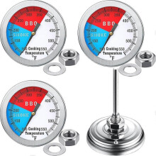 3 Pieces Barbecue Thermometer Gauges with Hex Nut, 550 Fahrenheit 2 Inch