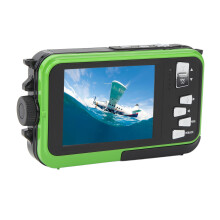 Waterproof Digital Camera 48MP 2.7K HD 16X Digital Zoom Dual Screen Compact Underwater Camera for Teens Students Seniors Snorkeling