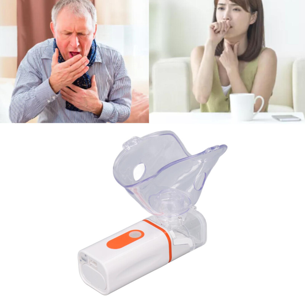 Orange Portable Nebulizer Quiet Cool Mist Steam Inhaler Adult Kids Handheld Mesh Nebulizer For Travel Household Use