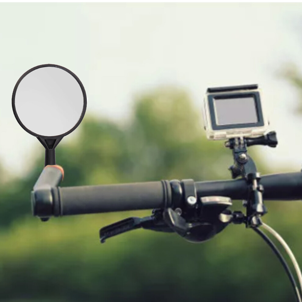 Bike Rear View Mirror HD Glass Bar End Rearview Mirror Wide Angle Adjustable Safe Cycling Rearview Mirror for Mountain Road Bike
