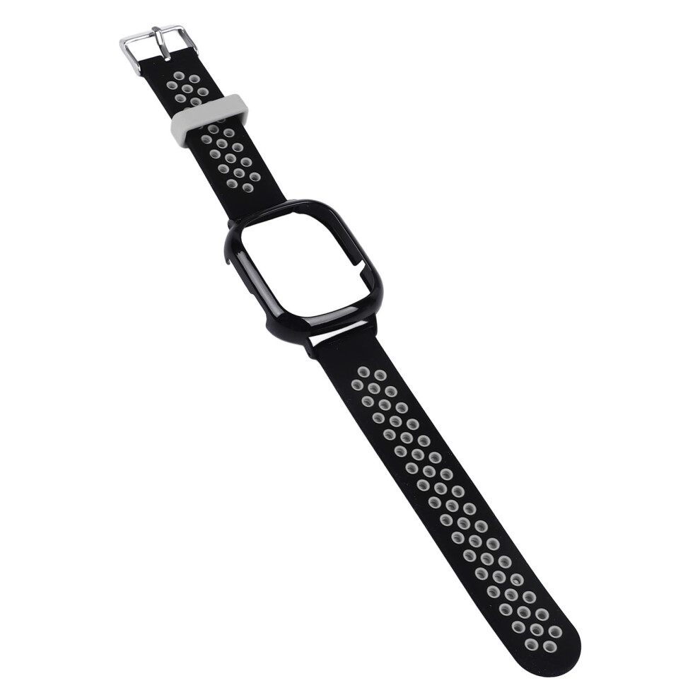 Replacement Watch Band With Case For Honor Watch 4 Silicone Pc Multi Holes Adjustable Protective Wristbands Cover Gray Black 8441314338205