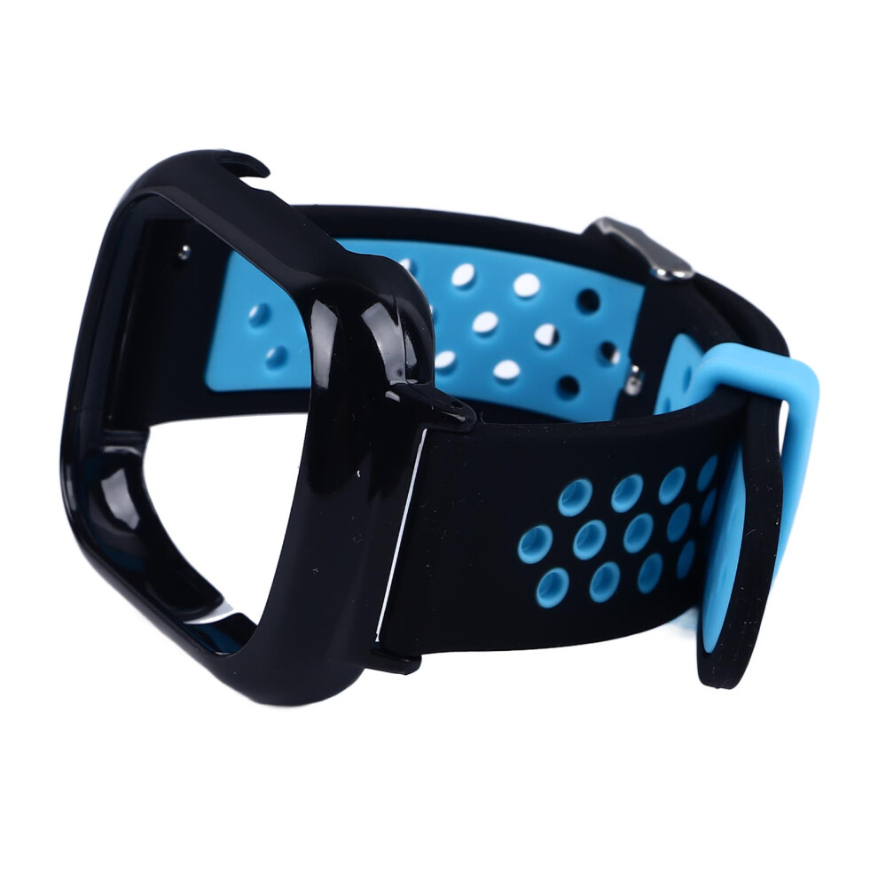 Replacement Watch Band With Case For Honor Watch 4 Silicone Pc Multi Holes Adjustable Protective Wristbands Cover Black Blue Blue,Black 7611314338272
