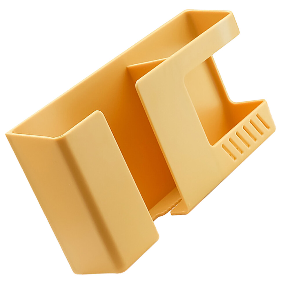 Wall Mount Organizer Sturdy Abs Cable Slot Simple Stylish Easy To Install Wall Remote Holder For Bedroom Living Room Yellow 7671314338597