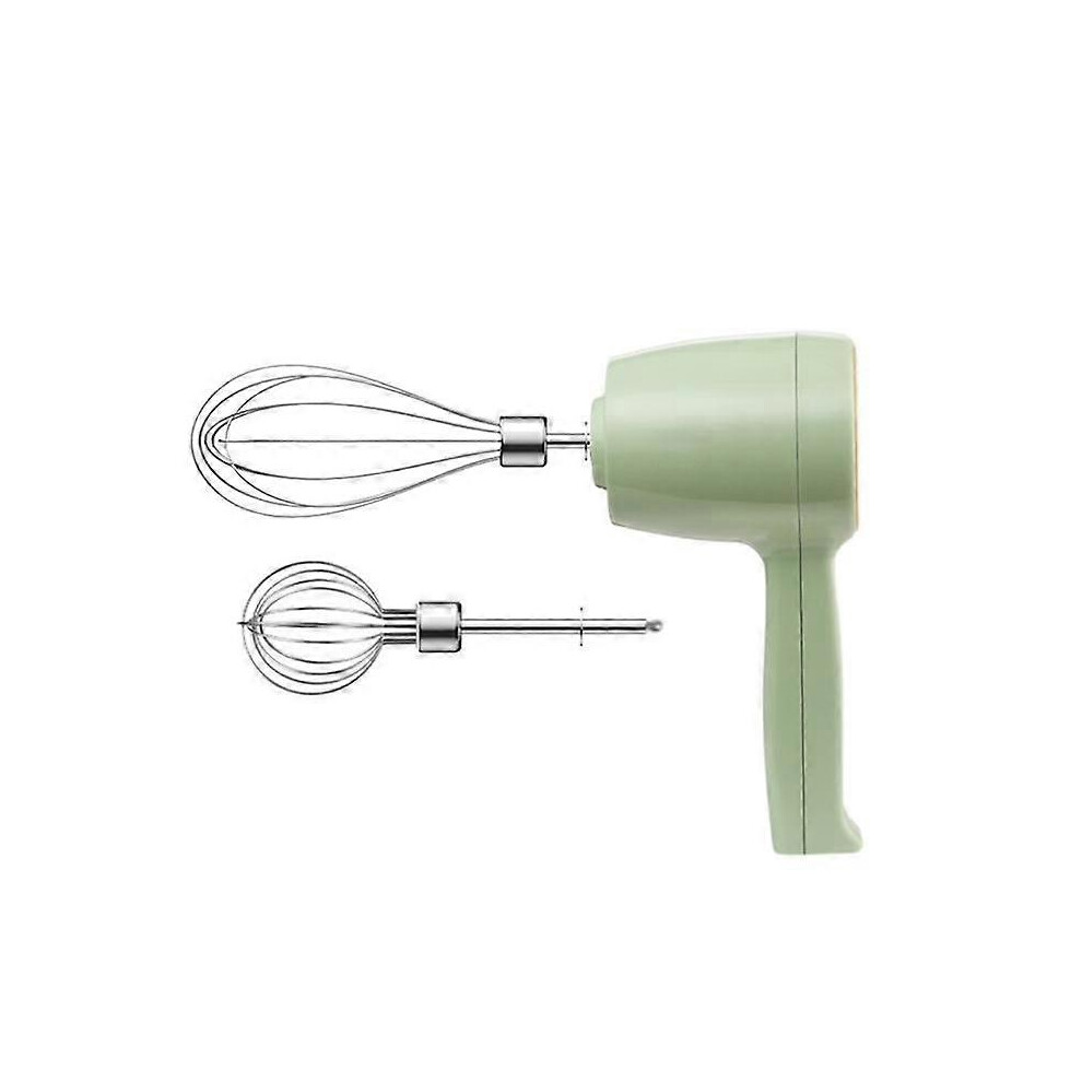 (As show, One size) Electric Hand Mixer 5-Speed Cordless Whisk USB Rechargeable Egg Beater with Accessories for Cake, Baking and Cooking,Green