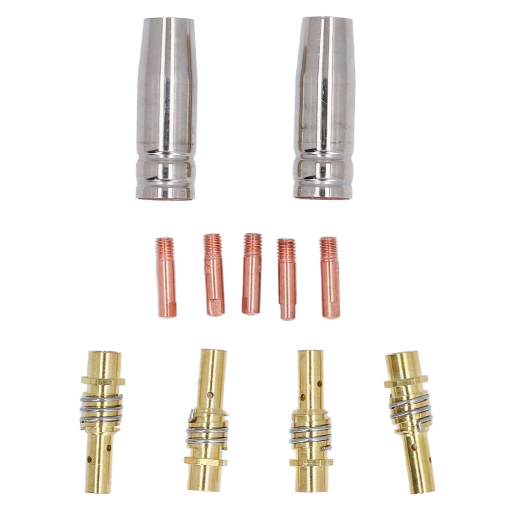 Mig Welding Consumables Kit Copper Contact Tips Connecting Rods Nozzle Replacement For 15Ak Welder Torch 9341314344840