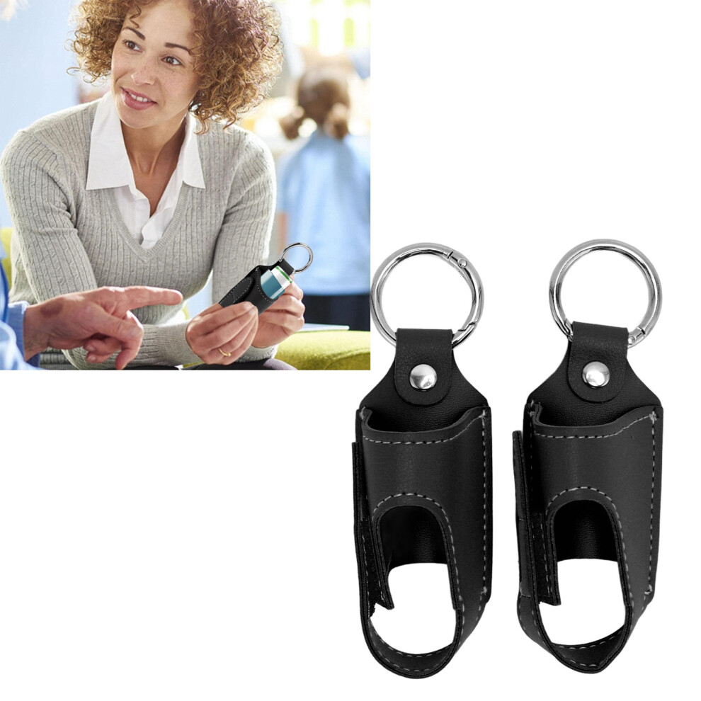 Black 2Pcs Asthma Inhaler Holder Portable Storage Protective Pu Leather Asthma Inhaler Case For Travel