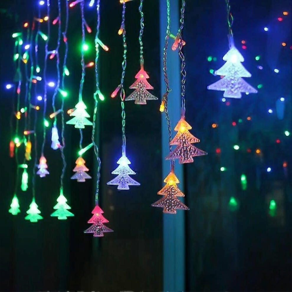 (As show, One size) Curtain Lights, 96 LED String Lights 3m*0.65m, 8 Lighting Modes, Window Decoration, Christmas, Wedding, Birthday, Home, Patio RGB-image-OPC-PHQTDXD-NEW
