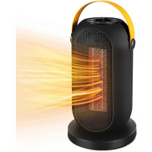 (As show, One size) Black-Fan Heater, 600/1200W PTC Electric Fan Heater, 90 Oscillation, Overheat & Anti-Tip Protection, 2 Heating Modes + Fan, Bathroom Home Office