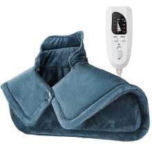 (As show, One size) Electric Heating Pad for Back, Shoulders and Neck, 6 Temperature Levels, Fast Heating Technology, Automatic Shut-Off, Machine Washable, 58 x 42cm Blue