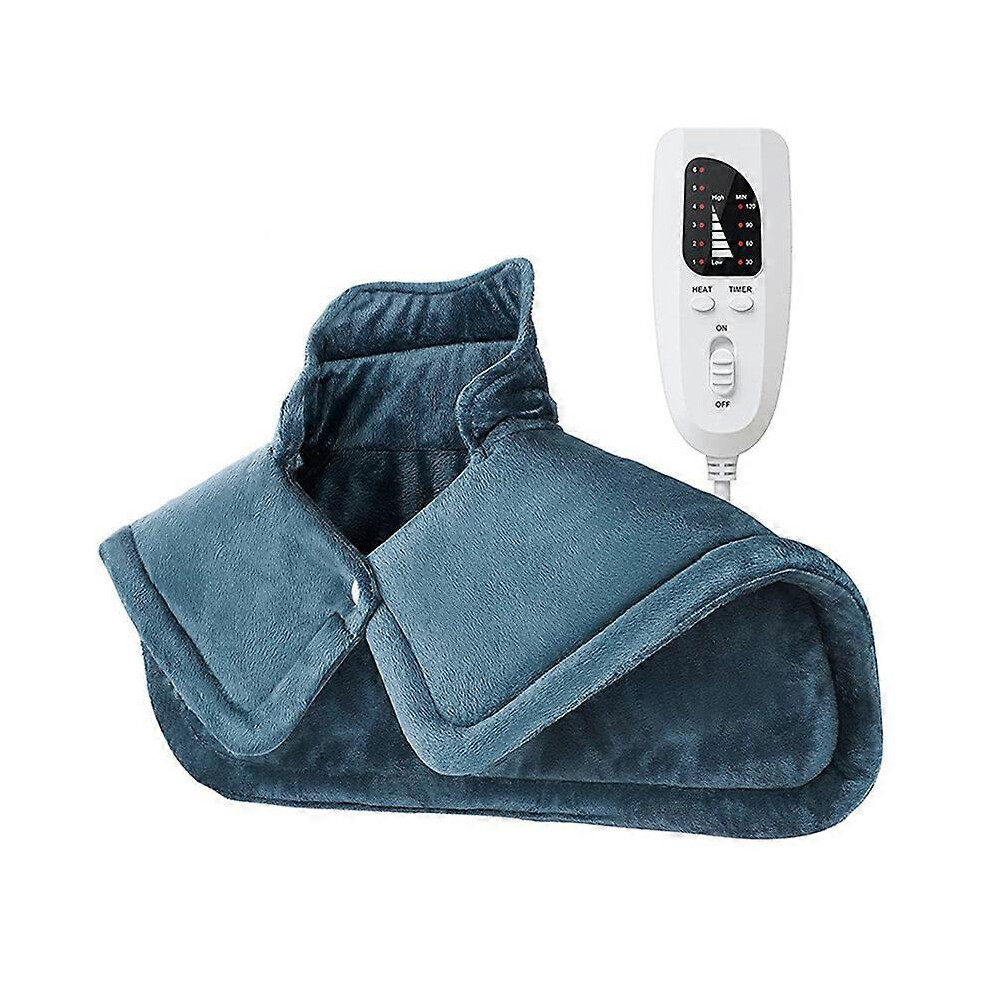 (As show, One size) Electric Heating Pad for Back, Shoulders and Neck, 6 Temperature Levels, Fast Heating Technology, Automatic Shut-Off, Machine Wash