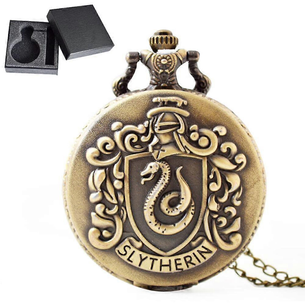 (As show, One size) Vintage Pocket Watch Quartz Pocket Watch with ChainHarry Potter, Roman Numeral Pocket Watch Antique Pocket Watch for Men Women Dad Birthday Party