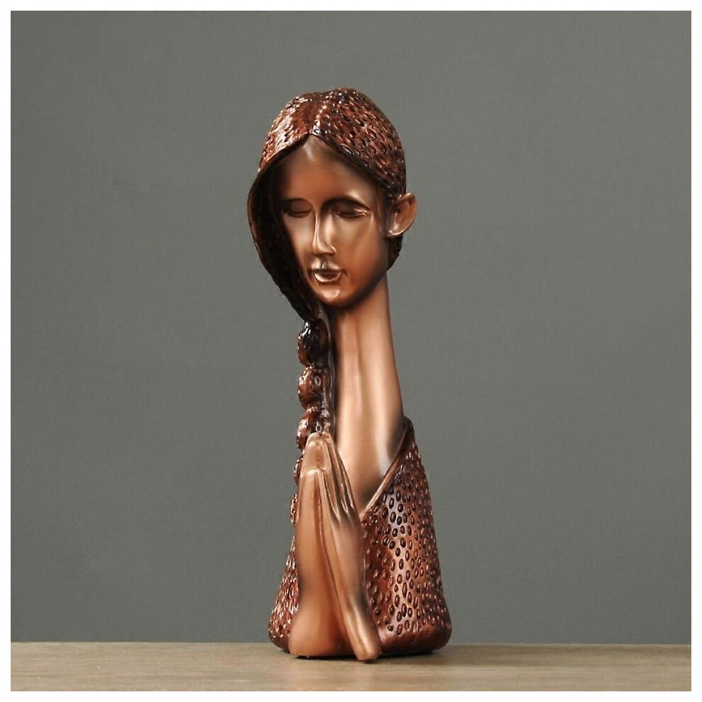 (As Show, One Size) Statue Little Girl Praying Cherub Garden Figurine Resin Angel Sculpture, Retro Memorial Statue( Color) Bronze