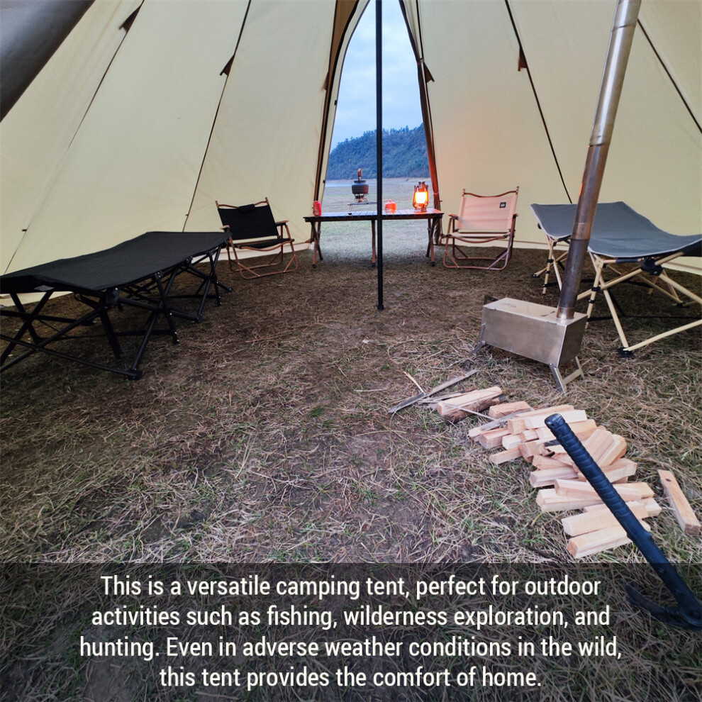 5-8 People Tipi Hot Tent with Stove Jack Camping Pyramid Teepee Tent for Camping Backpacking Hiking-image-OPC-PHQTG5C-NEW
