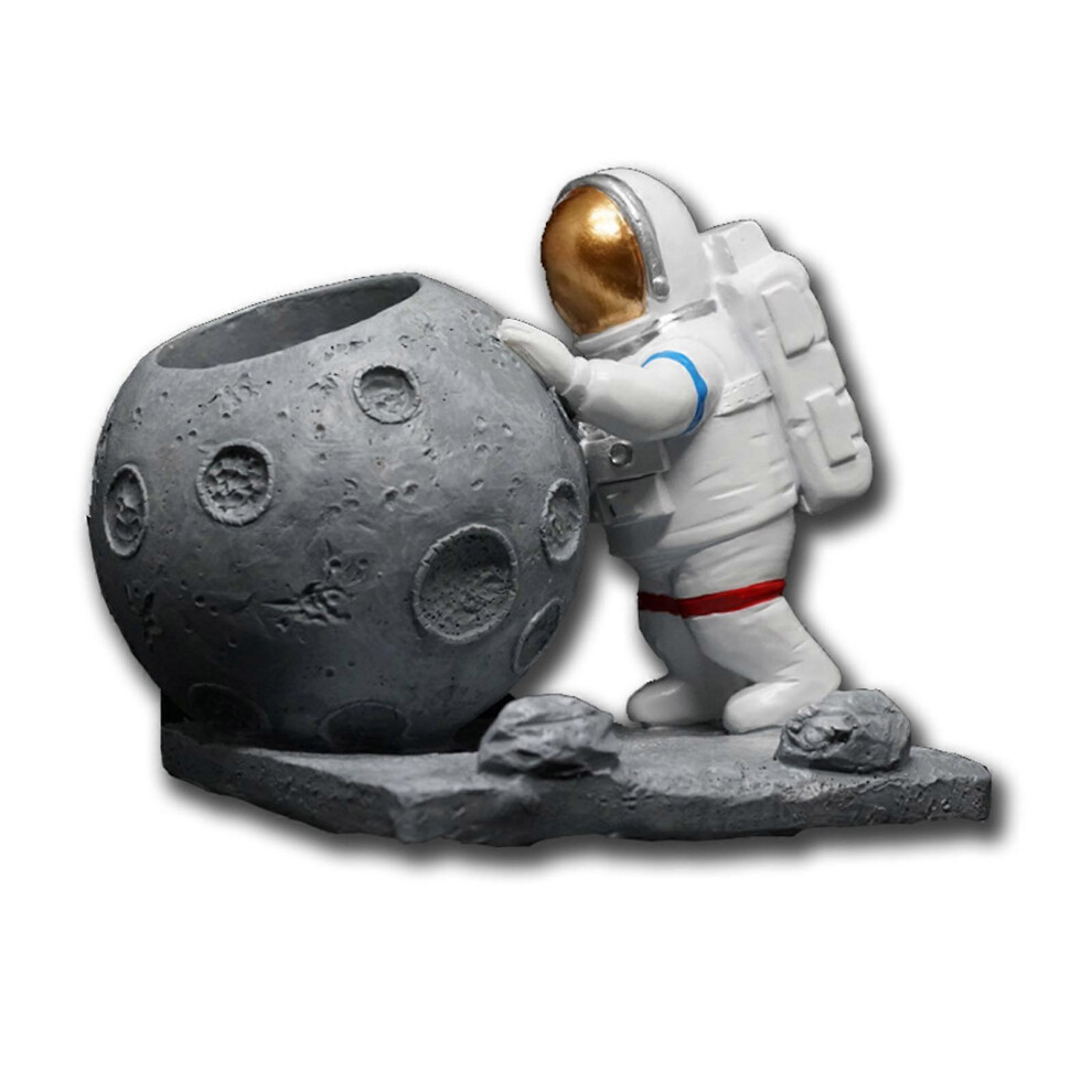 (As Show, One Size) Astronaut Pencil Pen Holder Resin Astronaut Figurine Art Statue Crafts For Home Bookshelf Office Desktop Decoration Man Boyfriend 8052607469997
