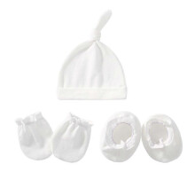 (As show, One size) Newborn Cotton Hat Newborn Baby Cap, Bear Ears and Elastic Bow Tie Baby White