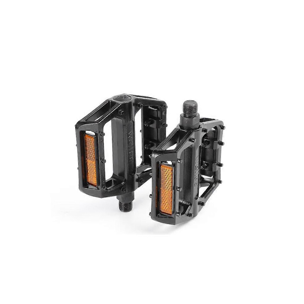 (As show, One size) Mountain Bike Pedal, Aluminum Alloy Flat Platform Bicycle Pedals with Reflector for Road Bike and MTB, Sealed Bearing, Thread Size
