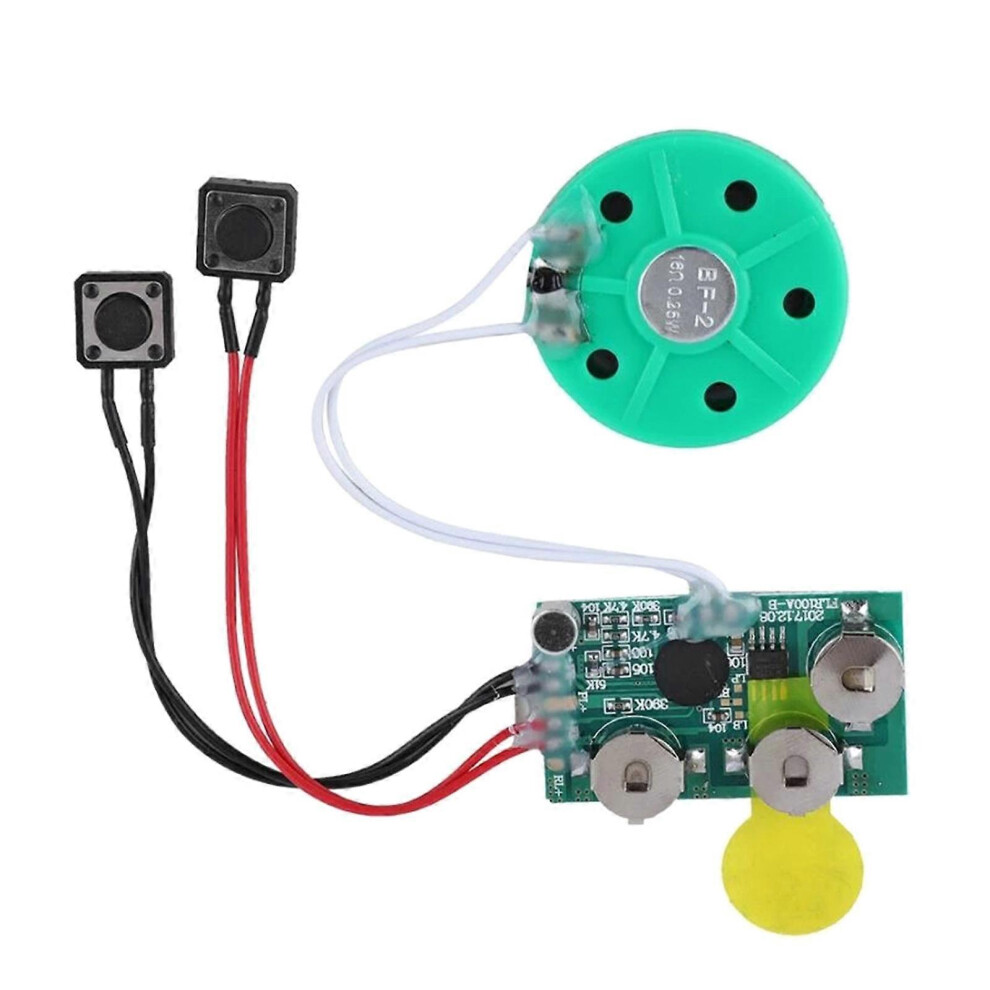 (As Show, One Size) Music Sound Recording Playback Module Voice Recorder Chip Board For Gift Card Toys 60 Seconds Record Repeatedly 8052607469881