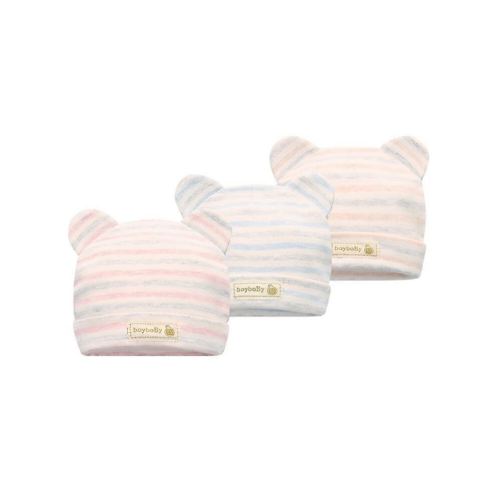(As show, One size) Baby Hat Newborn Beanie Cotton Autumn Winter Hat Girls Boys Infant Toddler Kids 0-12 Months Pack of 3