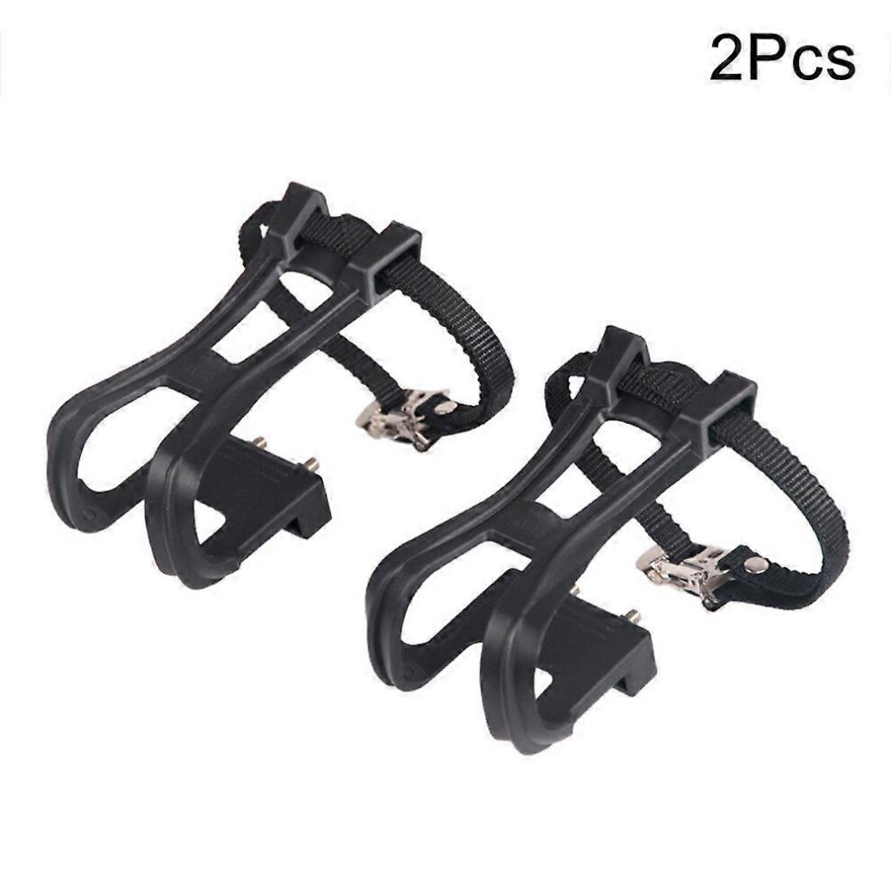 (As show, One size) Bicycle Pedal Toe Clip Strap Belts Nylon Cycling Road Mountain Bike