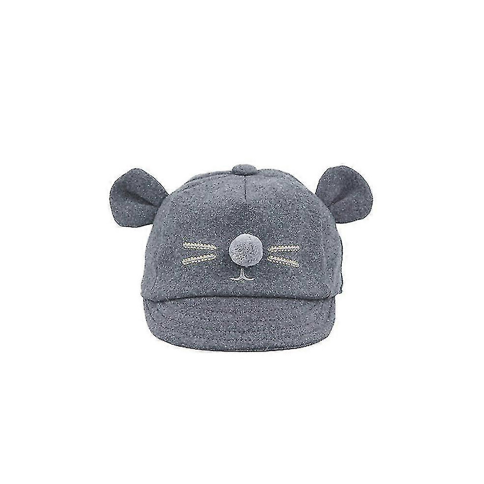 (As show, One size) Kids Baby Bunny Rabbit Visor Baseball Cap Cotton Dark Gray