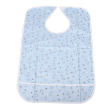 Lebensmittel-Stopfwatte Erwachsene Lätzchen Blau Blumenmuster 45 cm B x 65 cm L Für Senioren