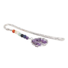 Chakra Kristall-Lesezeichen Amethyst 9,5 cm Zinklegierung