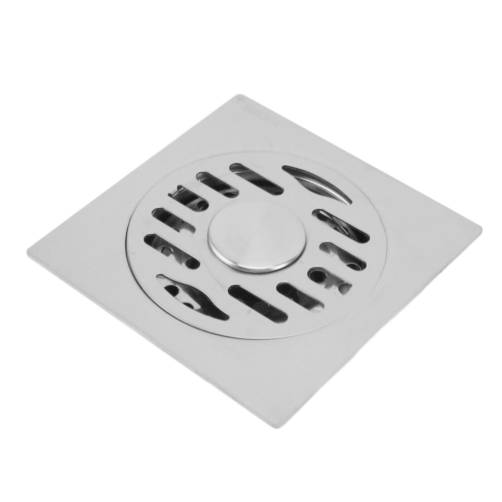 11Cm 4 Inch Square Shower Drain 304 Stainless Steel 4.3X4.3in Shower Floor Drain For 50Mm To 110Mm Pipes Bathrooms Balconies Hotels 4231314356767