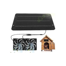 Solar Panel Fan Kit, 10W 12V Solar Fan for Greenhouse, Solar Panel Powered Dual Fan with 31.5Inch C
