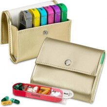 Weekly Travel Pill Organizer - Healwe (Pack of 2) Medication Wallet Pill