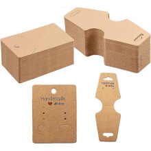 Jewelry Display Card Holder, 200 Pieces Necklace Earring Display Cards, Kraft