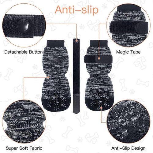 Double Side Anti-Slip Dog Socks with Adjustable Straps - Strong Traction Control Heilwiy Gift 2