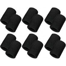 12 PCS Black Sweat Wristbands Cotton Elastic Athletic Wristbands for Men & Women