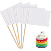 Toothpick Food Flags 100Pcs Healwe Blank(3.5 * 2.5Cm) Use for Party Food