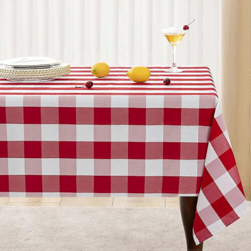 Buffalo Plaid Checkered Tablecloth - Wrinkle Resistant Waterproof Table Cloth 1