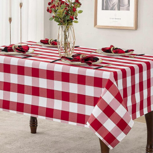 Buffalo Plaid Checkered Tablecloth - Wrinkle Resistant Waterproof Table Cloth